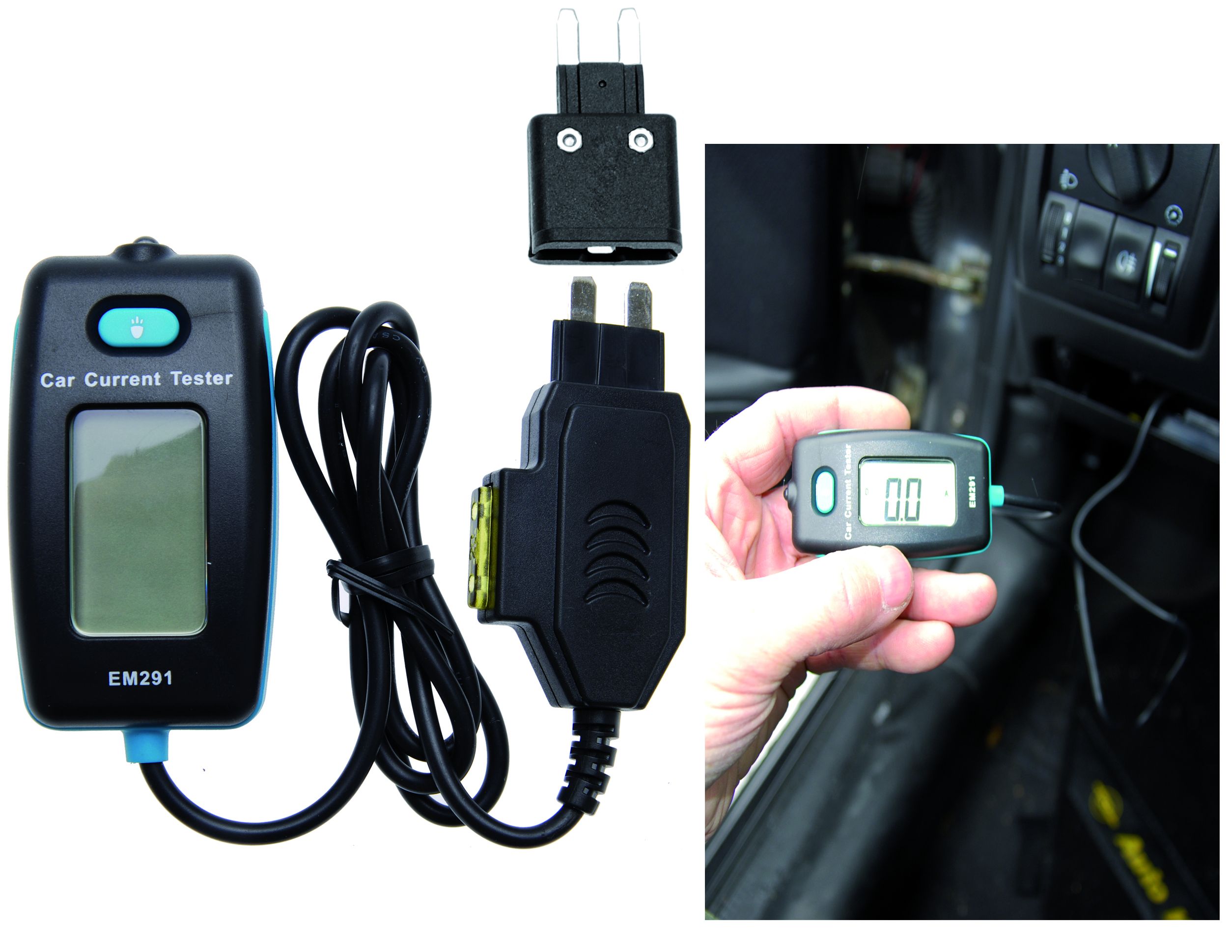 BGS LCD-Strommessgerät Digitales-KFZ-Amperemeter Sicherungskasten ...