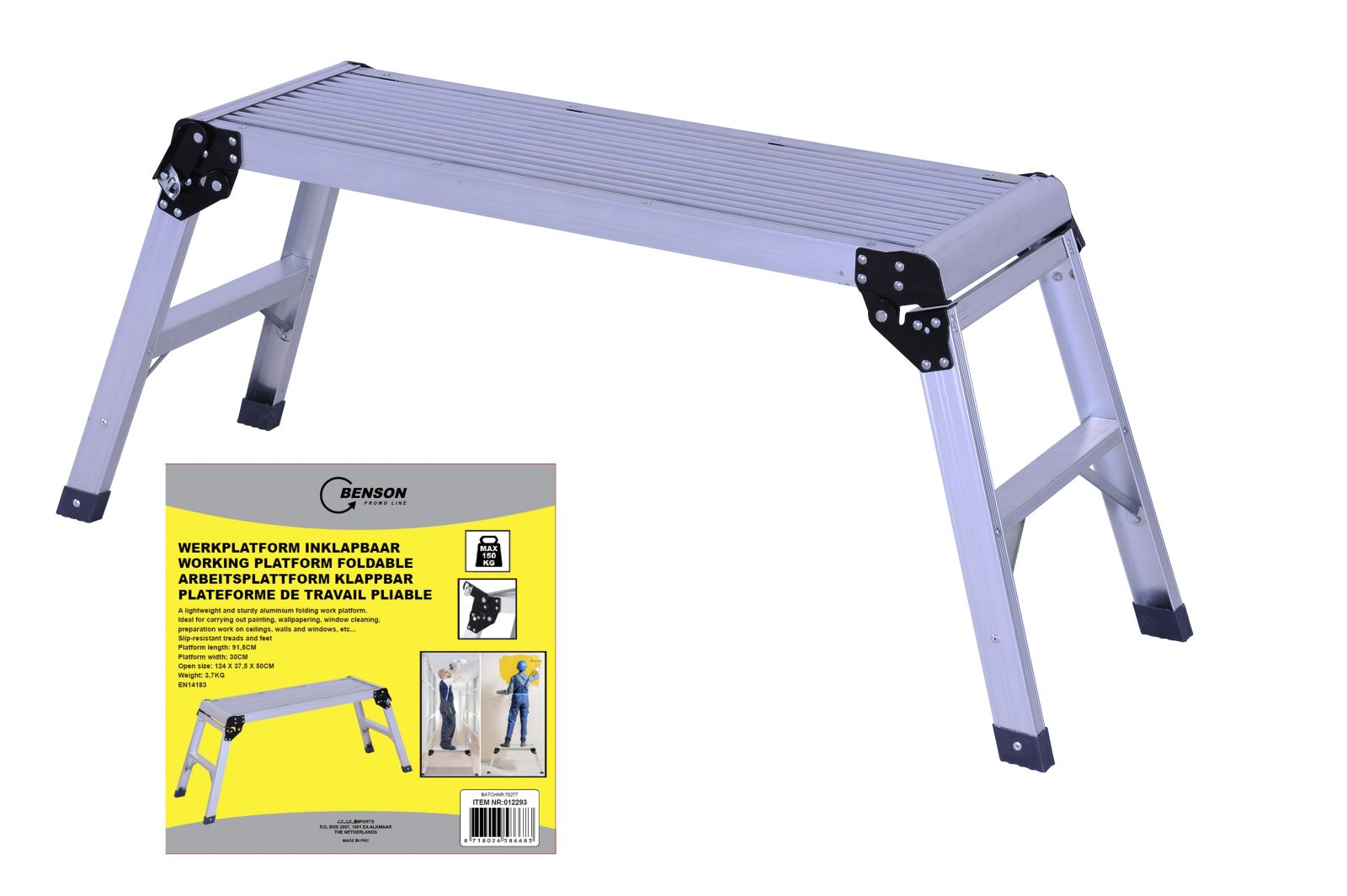 Aluminium Arbeitsplattform Alu Arbeitsplattform Klappwerkbank 76x30x50,8cm Arbeitsbühne 150 Kg Tragfähigkeit Arbeitsbühne Klappbar